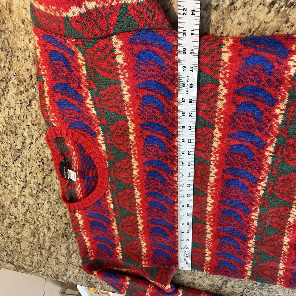 vintage Retro mark shale Scotland Wool Hand Loom knit sweater pullover crewneck - Picture 8 of 9